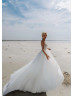 Sweetheart Neck Beaded White Tulle Sparkly Wedding Dress